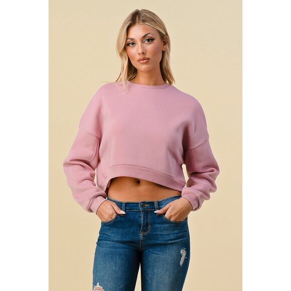 NWT Desert Rose Cropped Fleece Sweatshirt - Medium - Picture 1 of 4